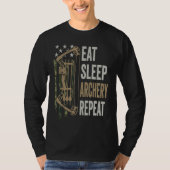 Eat Sleep Archery Repeat  Camouflage Bow USA Funny Tシャツ (正面)