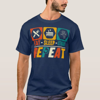 Eat Sleep Astronaut Repeat Funny Astronomy Planet Tシャツ