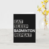 Eat Sleep Badminton Repeat  カード (黄色い花)