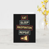 Eat Sleep Badminton Repeat Badminton Player Retro, カード (黄色い花)