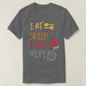 eat sleep bake repeat funny cooking baking designs tシャツ (デザイン正面)