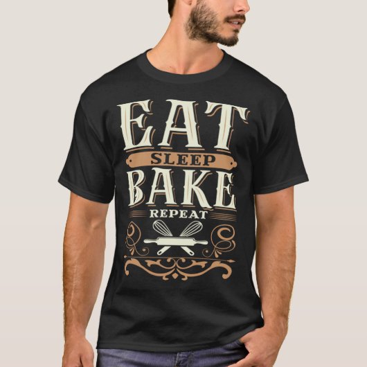 Eat Sleep Bake Repeat Tシャツ (正面)