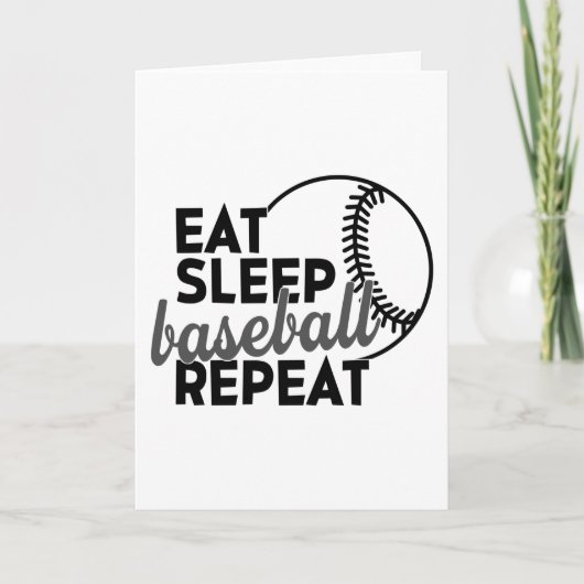 Eat Sleep Baseball Repeat カード (正面)