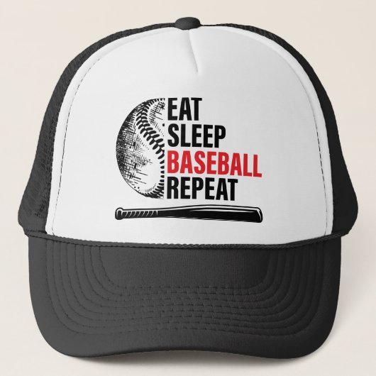 Eat Sleep Baseball Repeat Ball Cap キャップ (正面)