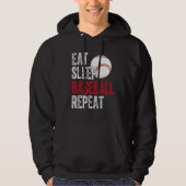 Eat Sleep Baseball Repeat Baseball Player Basebal パーカ (正面)