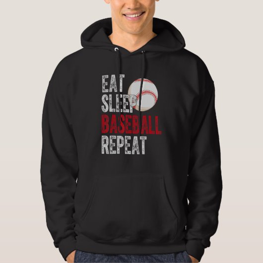 Eat Sleep Baseball Repeat Baseball Player  Basebal パーカ (正面)