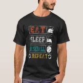Eat Sleep Baseball Repeat Baseball Player  Basebal Tシャツ (正面)