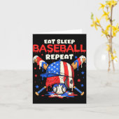 Eat Sleep Baseball Repeat Funny Ice Cream Drip Cro カード (黄色い花)