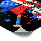 Eat Sleep Baseball Repeat Funny Ice Cream Drip Cro ポスター (角)