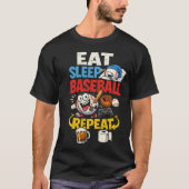 Eat Sleep Baseball Repeat Funny Tシャツ (正面)