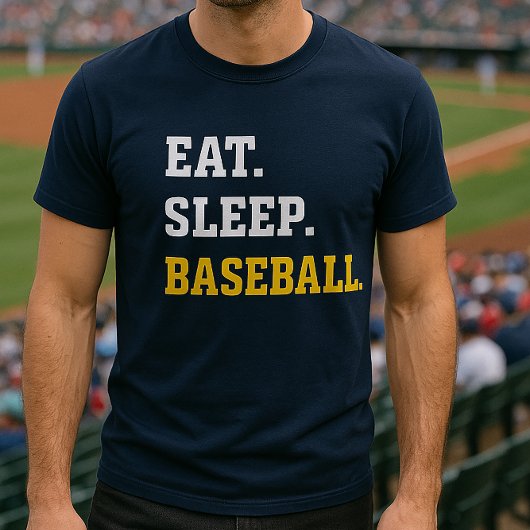 Eat Sleep Baseball Tシャツ