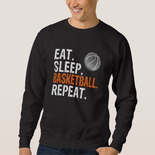 Eat Sleep Basketball Repeat スウェットシャツ (正面)