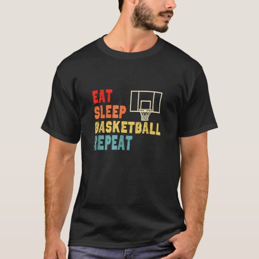 Eat Sleep Basketball Repeat Apparel For Girls, Boy Tシャツ (正面)
