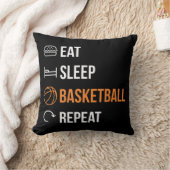 Eat Sleep Basketball Repeat Basketball クッション (ブランケット)