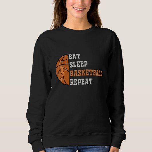 Eat Sleep Basketball Repeat basketball player Men スウェットシャツ (正面)