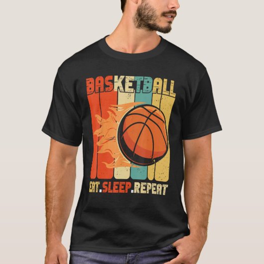 Eat Sleep Basketball Repeat Basketball Sports Men  Tシャツ (正面)