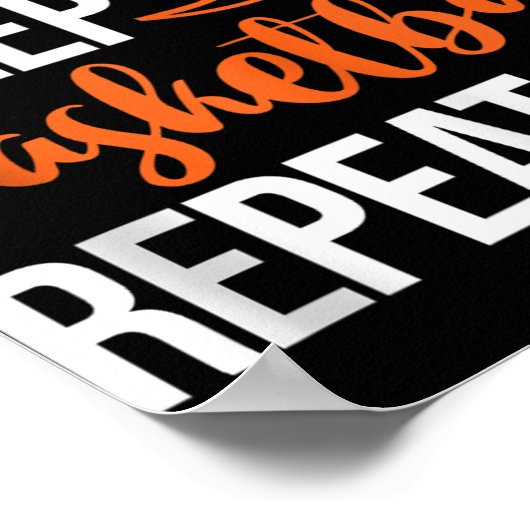 Eat Sleep Basketball Repeat Fun Sport Motivation D ポスター (角)