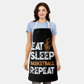 Eat Sleep Basketball Repeat Gift Dunk エプロン (着用した状態)