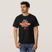 Eat, Sleep, Basketball, Repeat Tシャツ (正面フル)