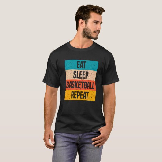 Eat Sleep Basketball Repeat   Tシャツ (正面フル)