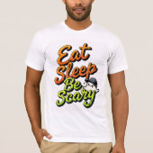 Eat Sleep Be Scary T-Shirt, Cute Ghost Halloween T Tシャツ (正面)