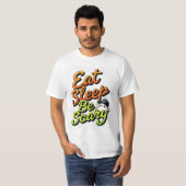 Eat Sleep Be Scary T-Shirt, Cute Ghost Halloween T Tシャツ (正面フル)