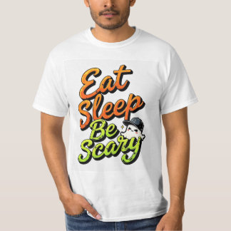 Eat Sleep Be Scary T-Shirt, Cute Ghost Halloween T Tシャツ