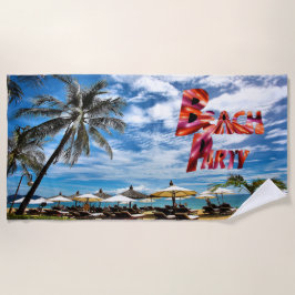 Eat Sleep Beach Repeat ビーチタオル
