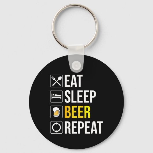 Eat Sleep Beer Repeat キーホルダー (正面)