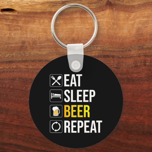 Eat Sleep Beer Repeat キーホルダー (裏面)