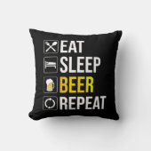 Eat Sleep Beer Repeat クッション (正面)