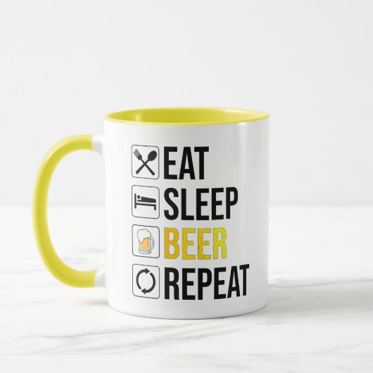 Eat Sleep Beer Repeat マグカップ (左)