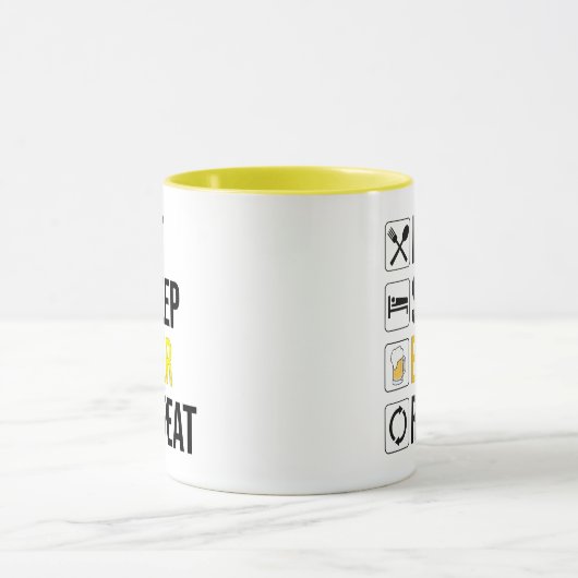 Eat Sleep Beer Repeat マグカップ (中央)