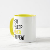 Eat Sleep Beer Repeat マグカップ (正面左)