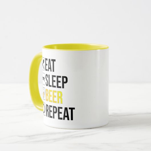 Eat Sleep Beer Repeat マグカップ (正面左)