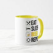 Eat Sleep Beer Repeat マグカップ (正面右)