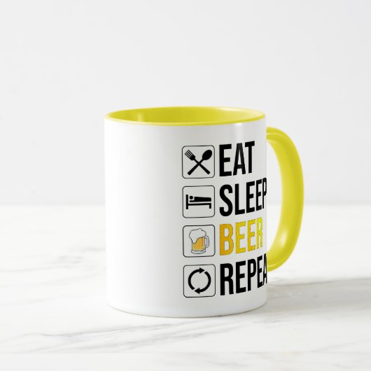 Eat Sleep Beer Repeat マグカップ (正面右)