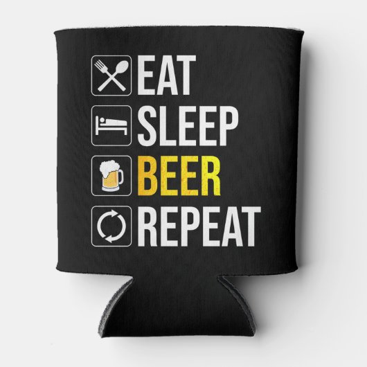 Eat Sleep Beer Repeat 缶クーラー (正面)