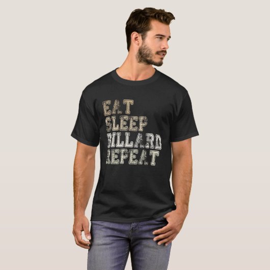 Eat Sleep Billiards Repeat Funny billiards player Tシャツ (正面フル)