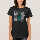 Eat Sleep Blink Repeat Tourette Syndrome Awareness Tシャツ (正面)