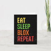 Eat Sleep Blox Repeat, Blox Gaming, Funny Blox Cos カード (正面)