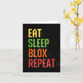 Eat Sleep Blox Repeat, Blox Gaming, Funny Blox Cos カード (黄色い花)