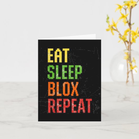 Eat Sleep Blox Repeat, Blox Gaming, Funny Blox Cos カード (黄色い花)