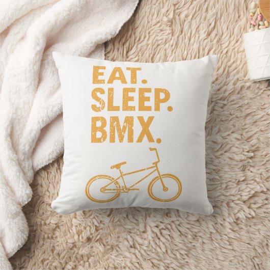 Eat, Sleep, BMX クッション (ブランケット)