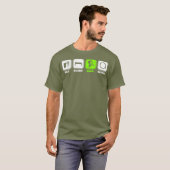 Eat Sleep BMX Repeat Bicycle Funny Motocross Tシャツ (正面フル)