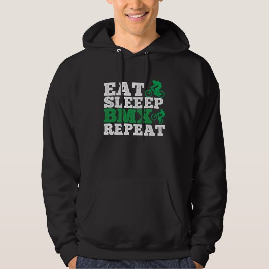 Eat Sleep Bmx Repeat  Bmx Rider パーカ (正面)