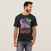 Eat Sleep BMX Repeat BMX Rider Bicycle Motocross Tシャツ (正面フル)