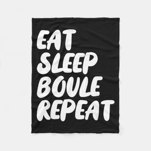 Eat Sleep Boule Repeat Saying Funny Petanque Boule フリースブランケット (正面)