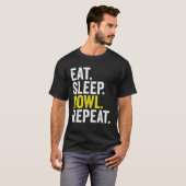 Eat Sleep Bowl Repeat Cricket Bowling Tシャツ (正面フル)