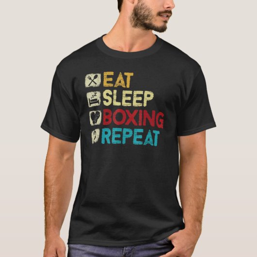 Eat Sleep Boxing Repeat Boxing Man Boxing Gloves C Tシャツ (正面)